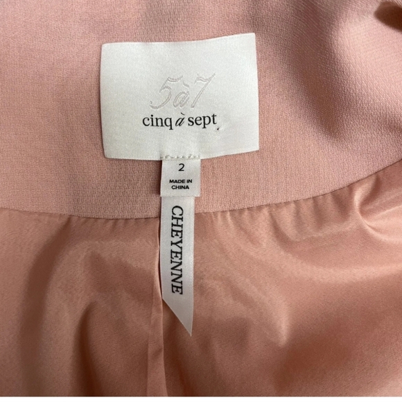 Cinq à Sept Pink Embellished Cheyenne Blazer, Size 2 - Picture 5 of 6
